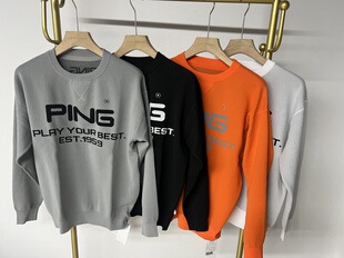 22212 出口日本余PING高尔夫男士春秋圆领针织运动衫