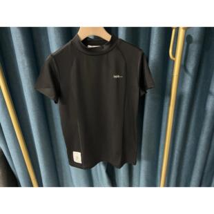 29B51出口日本高尔夫夏季女士半高领短袖黑白修身T恤速干贴身新品