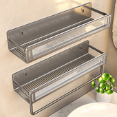 免打孔化妆室置物架浴室壁挂式 洗手浴室洗漱台墙上收纳层架子新款