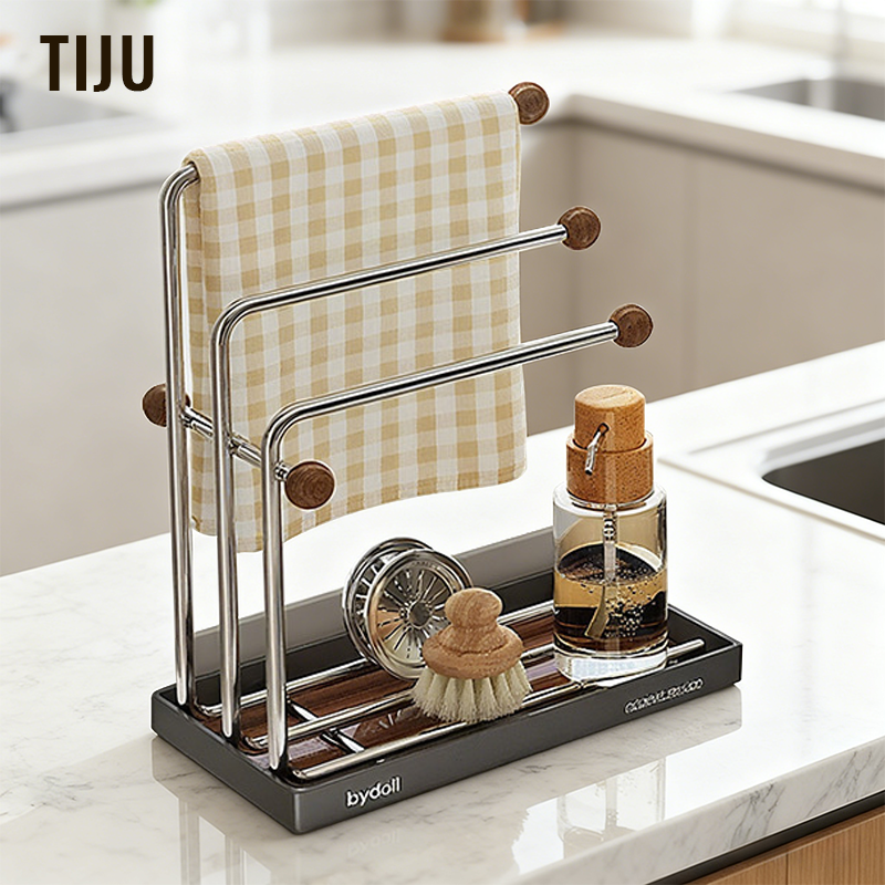 【中古风】厨房不锈钢抹布架