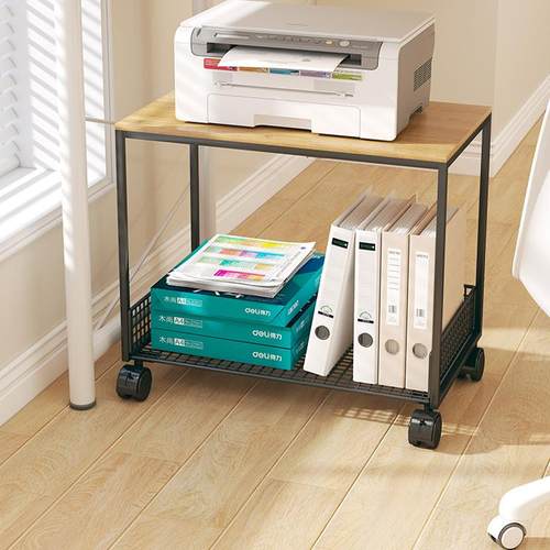 打印机置物架家用桌下落地可移动办公室电脑主机托架机箱放置柜子