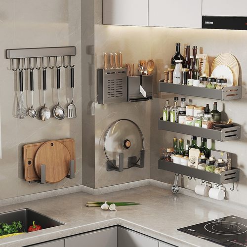 厨房免打孔壁挂式置物架