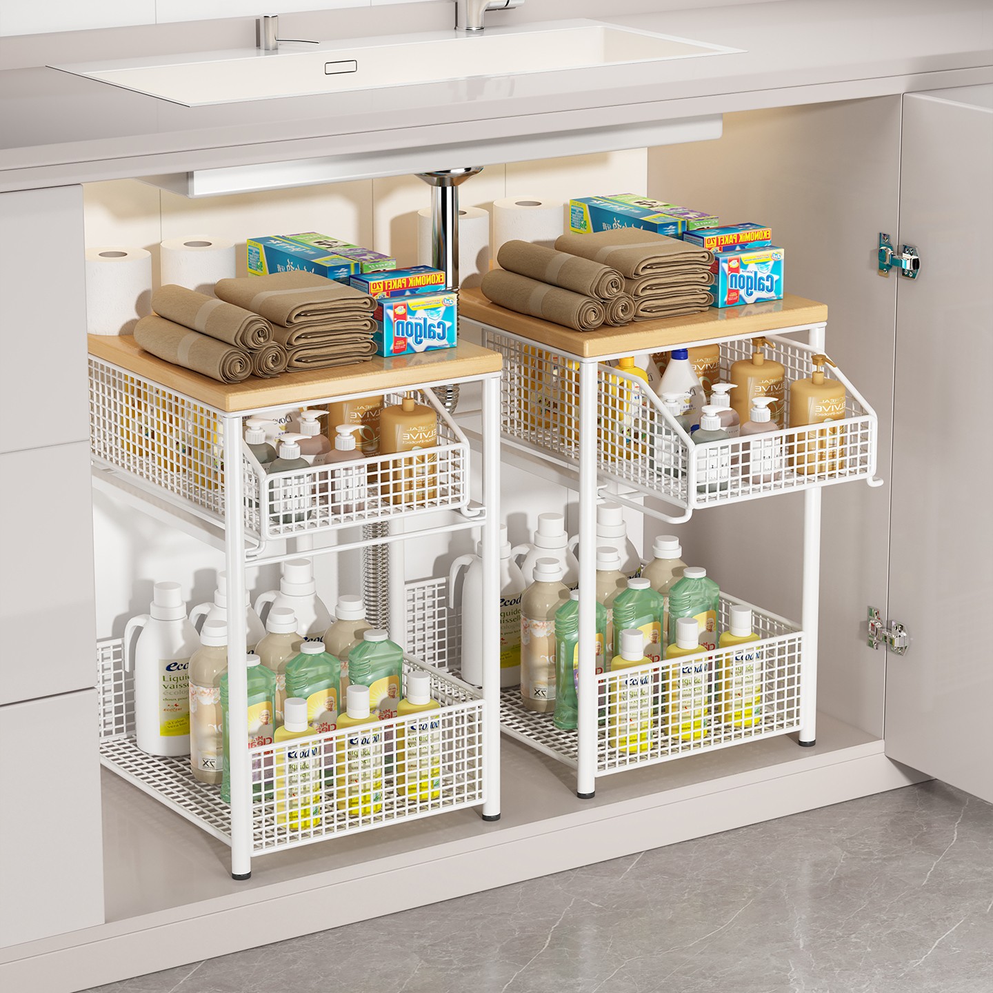 厨房下水槽置物架抽屉式收纳架子