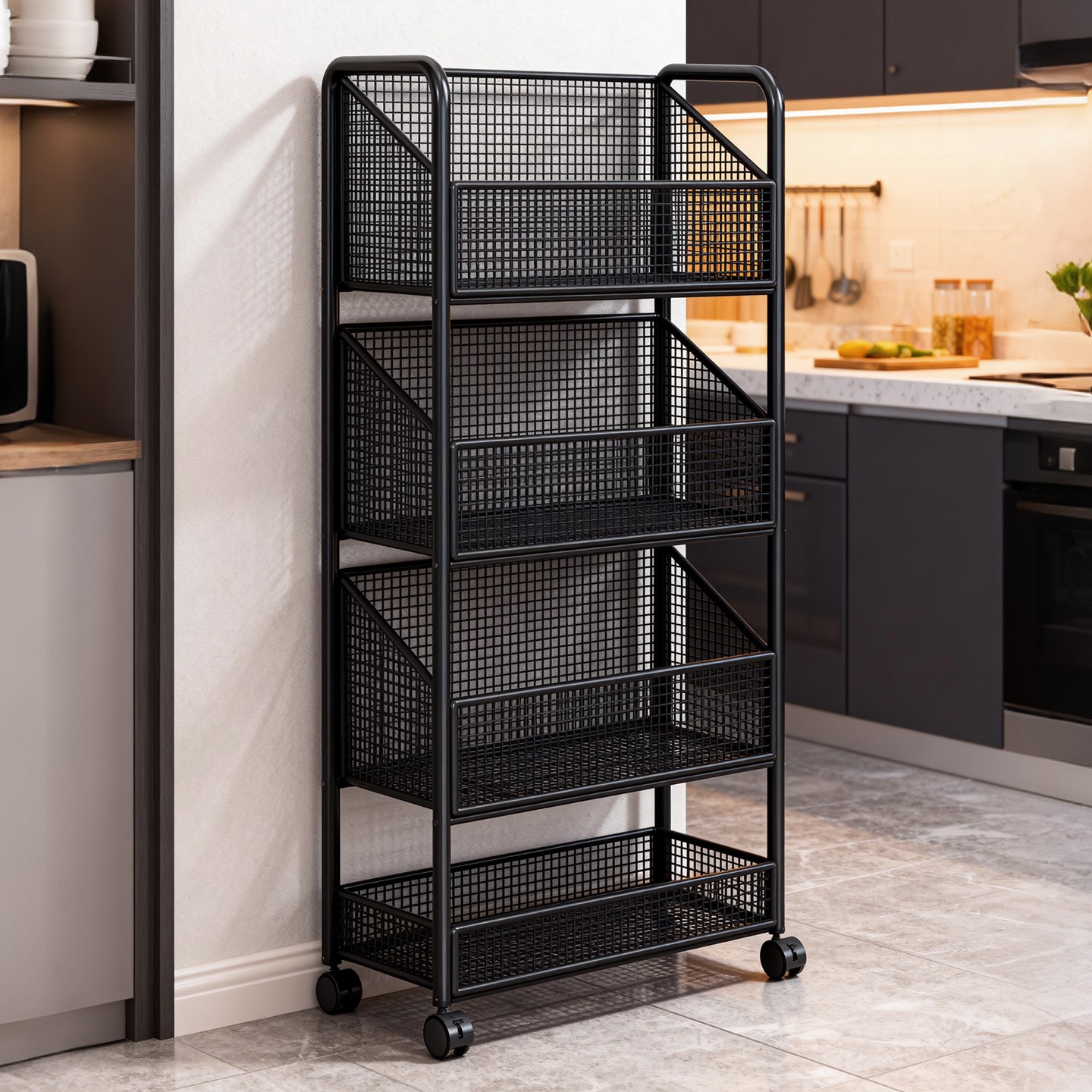 厨房置物架落地多层蔬菜收纳架