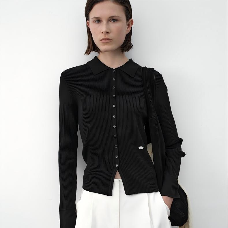 韩国原单弹力通勤套头针织毛衣