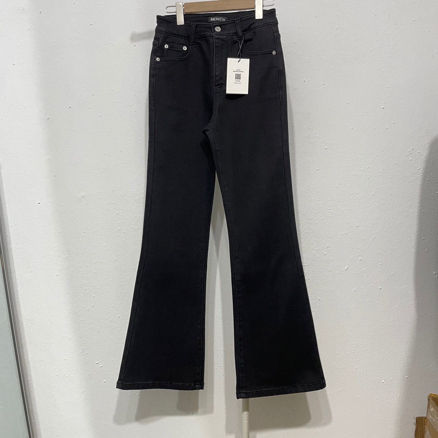 韩国原单弹力保暖微喇牛仔加绒裤