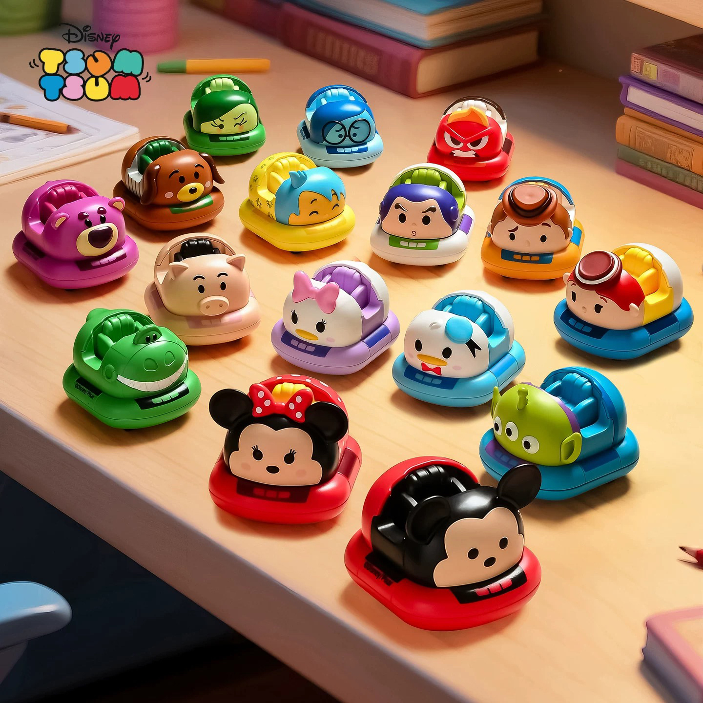 野想迪士尼碰碰车双回力车积木益智拼装玩具总动员巴斯光年三眼仔