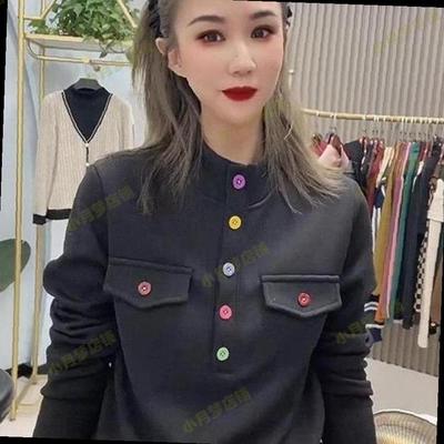 德绒高级感立领长袖T恤女秋季新款大码显瘦内搭打底衫妈妈装上衣