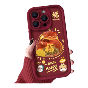 金钱福袋适用opporeno15/14/13pro/12手机壳新款红色findx9pro/8/7/6k女款A6卡通realme真我GT/neo5防摔a97