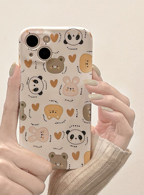 可爱小熊兔子适用opporeno15/14/13/12/11pro/10/9手机壳新款findx9/8/7/6全包a58/93s/a/2m真我realmeGTneo7