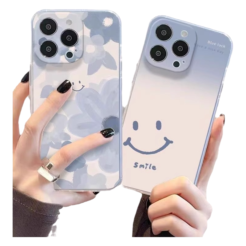 渐变蓝花适用小米17/15/14/13promax手机壳12s红米K90/80/70/60/50/40软硅胶mix4全包新款note14/13/卡通型壳