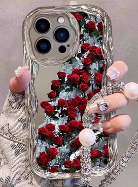 满屏红玫瑰适用荣耀500/400/300/200/100pro手机壳90GT/80se女新款30软x70/x60女magic8/7/6畅玩70plus保护套