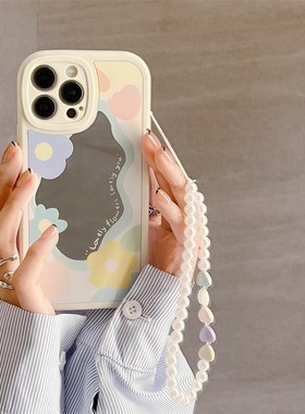 镜面彩色花朵适用华为mate80promax/70/60/50e女款p70手机壳p60art可爱nova14/13/12/11/10/9畅享70/60X防摔