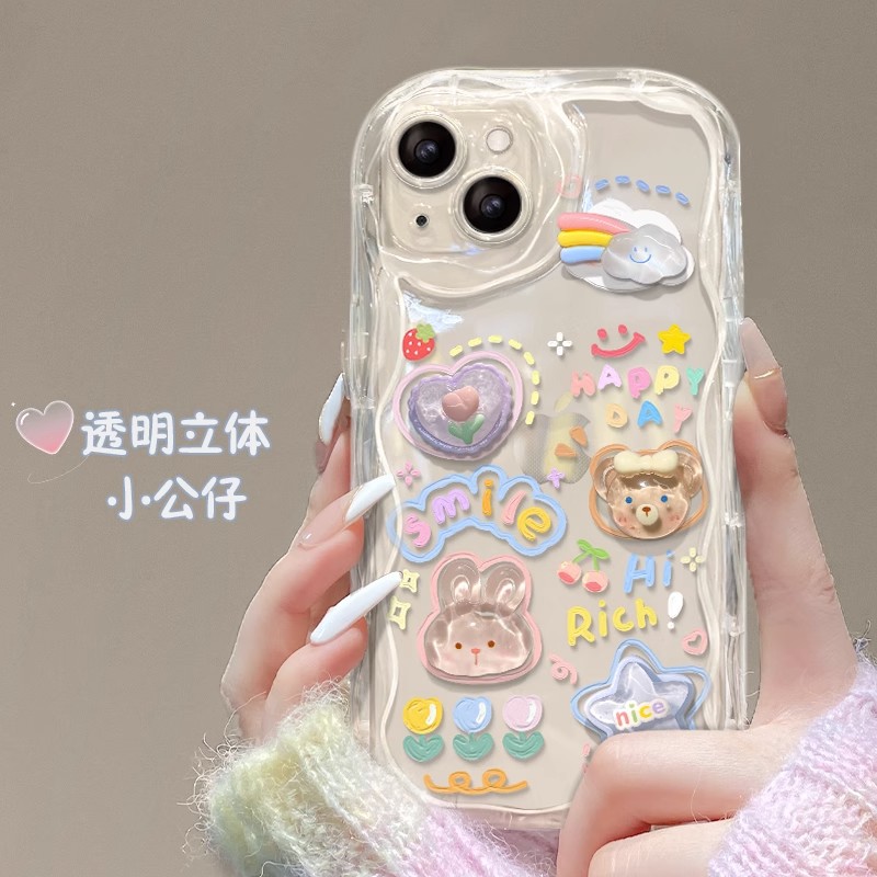 透明公仔适用于华为pura80/70/p60pro/50手机壳mate70/60/40女nova14/13/12/11/10se/9畅享80/70/60x保护套
