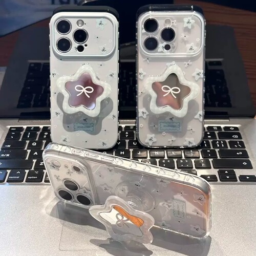 星星镜子支架防摔手机壳适用荣耀