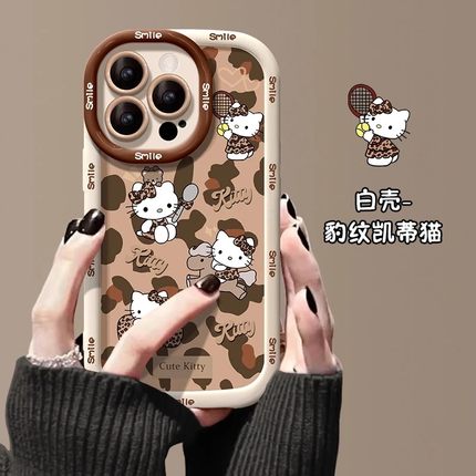 豹纹凯蒂猫适用oppofindx9/8s手机壳x7ultra保护套A5Pro/a72/a3i新款reno15/14/13硅胶a93真我realmeGT活力版