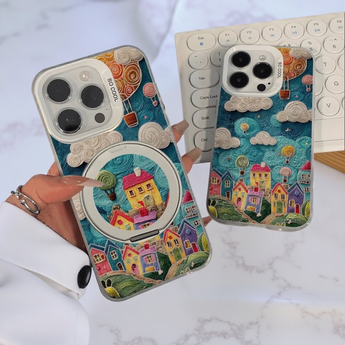 手绘小镇适用荣耀400Pro/300/200/100手机壳女新款honor90GT/80女新款X60/50i+支架magic7/6/5磁吸畅玩保护套,3C数码配件,手机保护套/壳,淘宝优惠券,粉丝福利购,淘宝优惠卷