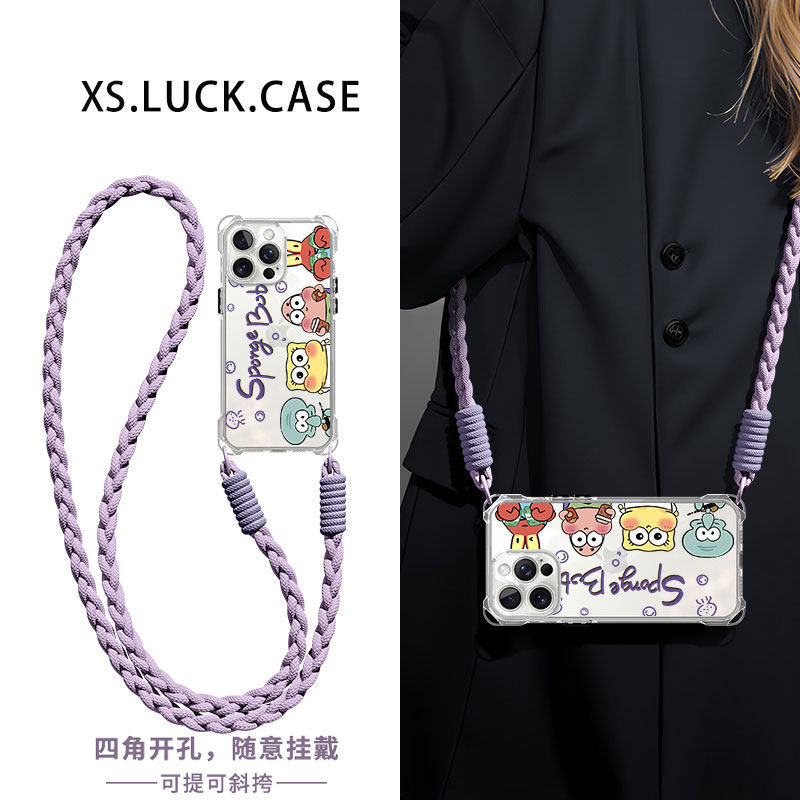 比奇堡成员适用华为mate80/70/60Pro/50手机壳pura90女款pura70斜跨挂绳nova15/14/13畅享90promax防摔保护套