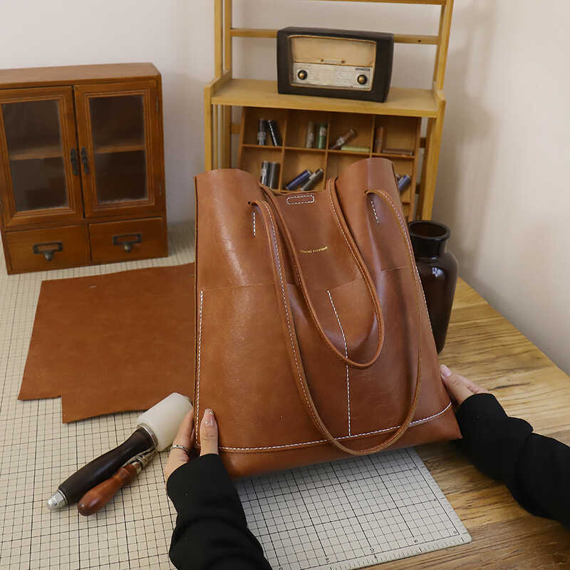 diy通勤礼物大容量手工编织包包