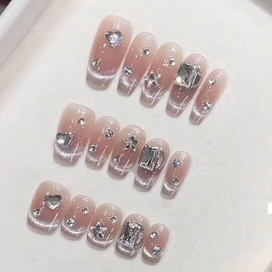【微光猫眼】纯手工美甲微光穿戴甲 成品重复使用美甲贴片显白