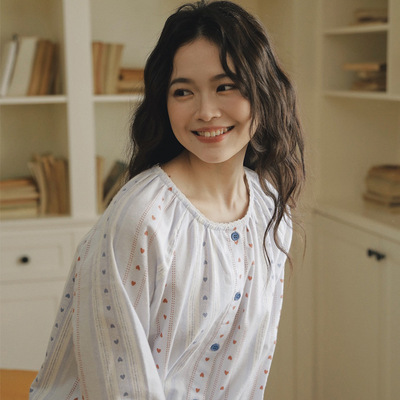 日系cherrykoko怦然心动75-棉睡女款2026年春秋季大码全棉日系