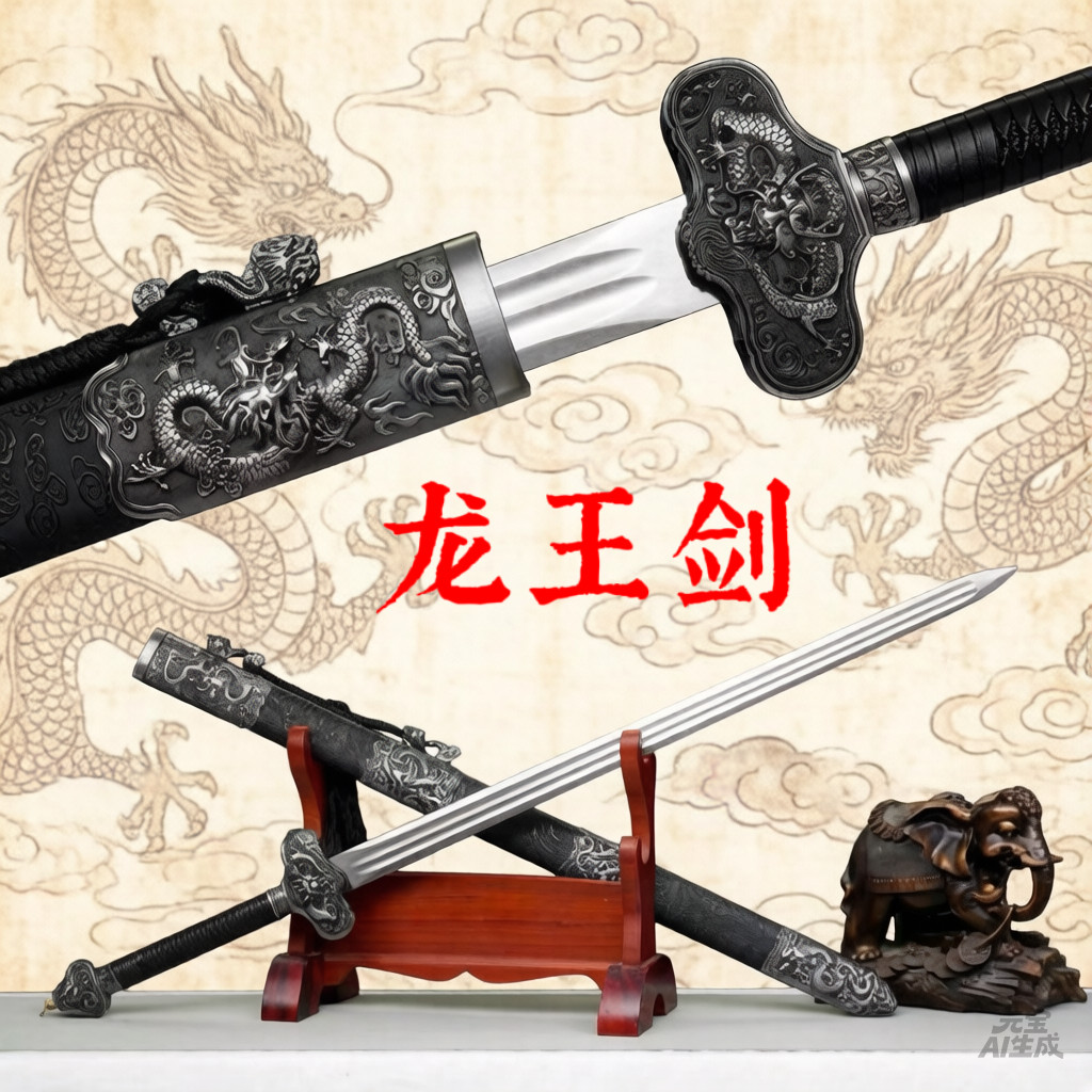 龙泉宝剑汉剑防身高锰钢双槽宝剑收藏锻打镇宅宝剑冷兵器未开刃