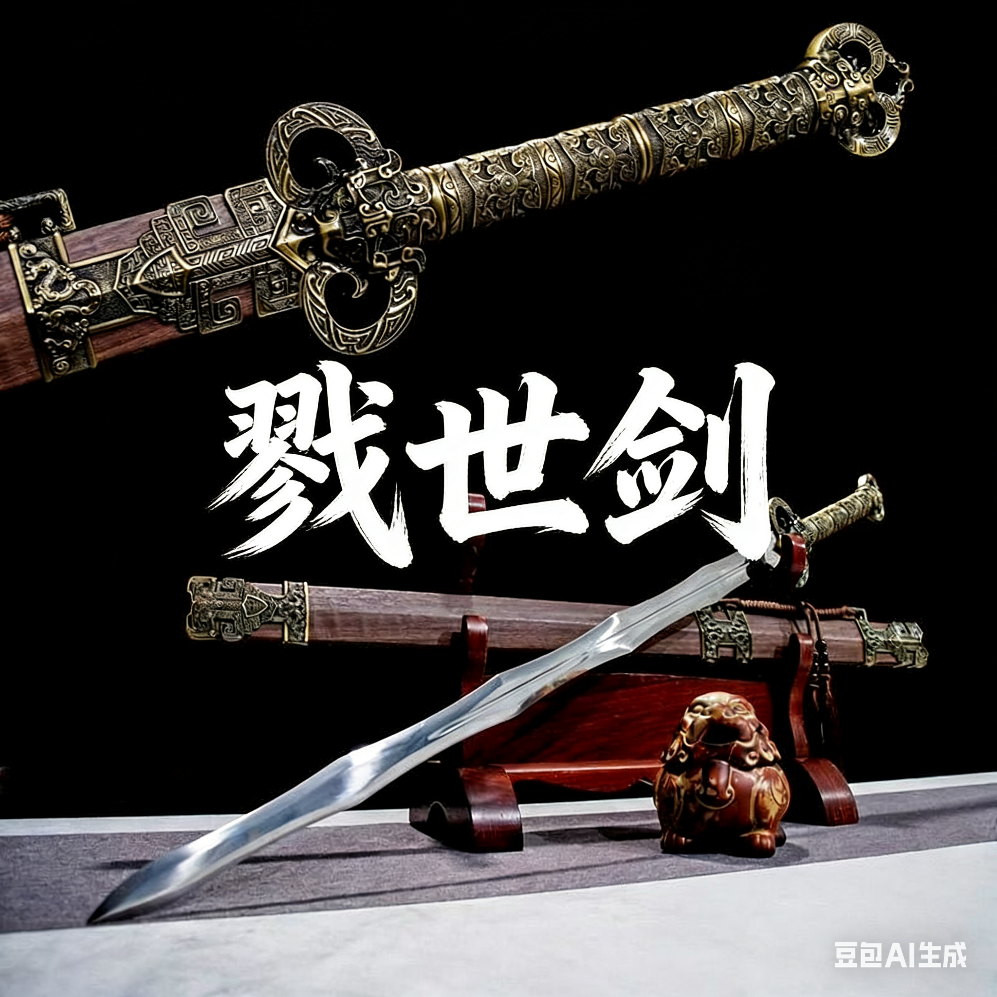 龙泉锻打古风锰钢龙骨一体汉剑宝剑锰钢冷兵器刀剑摆件收藏未开刃