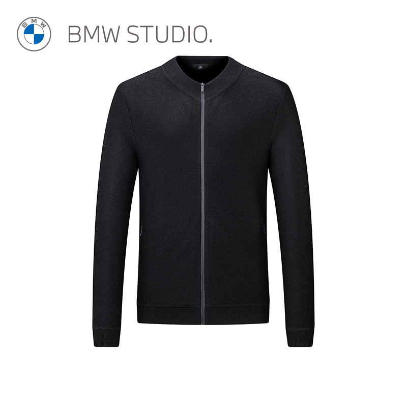 【100%山羊绒】BMW Studio宝马男装秋冬季商务休闲针织立领毛衣男