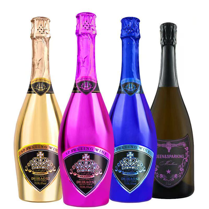 葡萄酒甜型红酒女士起泡酒果味酒大瓶装气泡酒4瓶整箱装750毫升