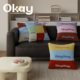 okay丝绒礼物拼格客厅法兰绒抱枕套沙发抱枕办公室腰枕套床头靠垫