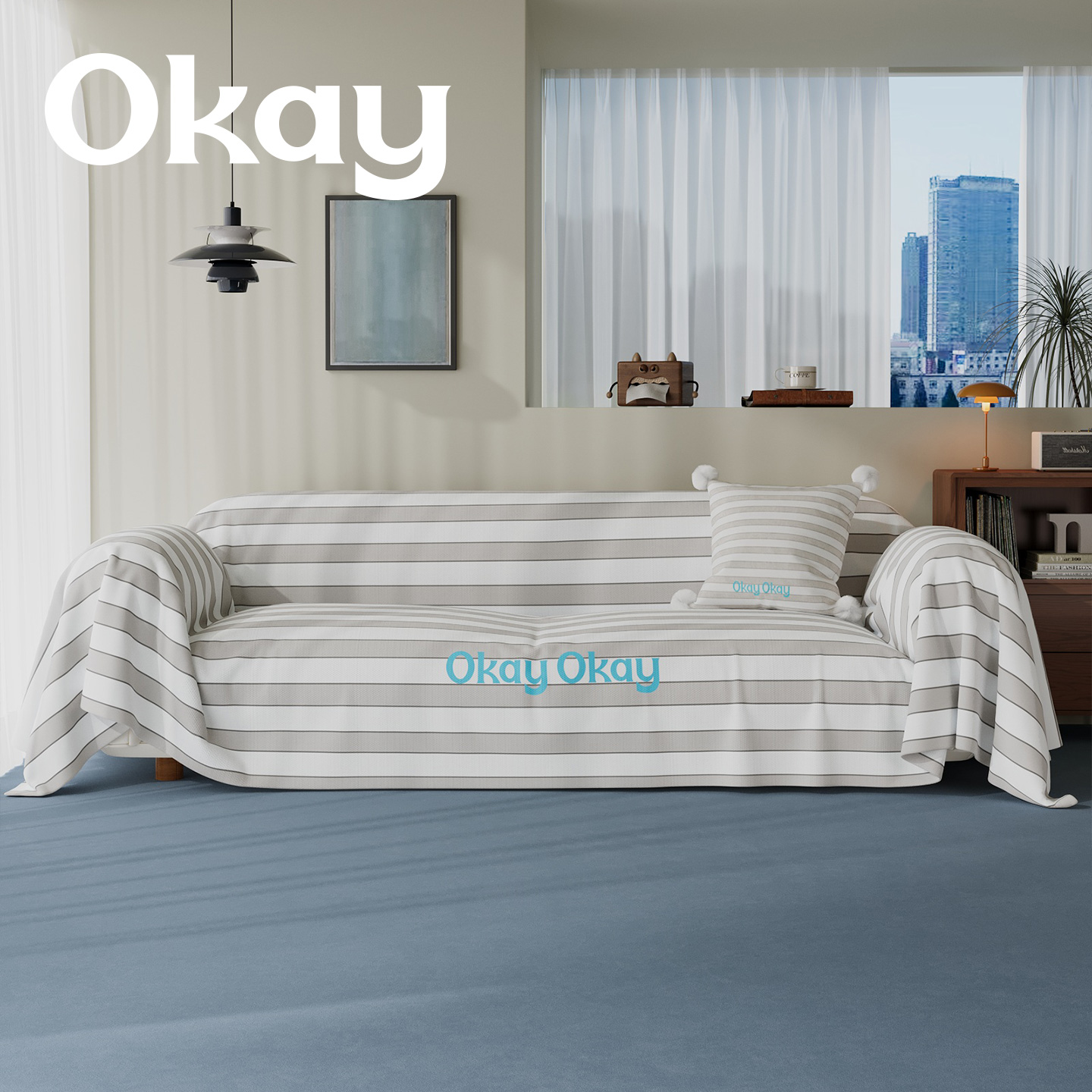 okay白昼黑夜沙发巾四季通用 ins风韩系全包沙发盖布套罩简约百搭