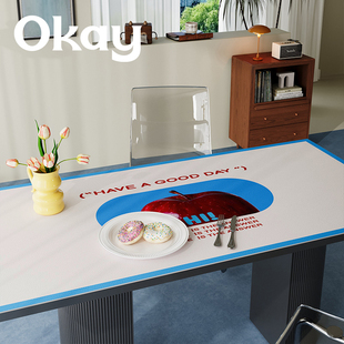 OKAY苹果椰子 方形桌垫皮革餐桌垫pvc百搭防水防油耐脏隔热垫桌布