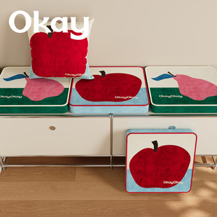 okay苹香蜜梨蒲团软坐垫 ins客厅防滑可拆洗风榻榻米看书韩系椅垫
