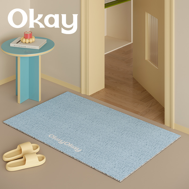 okay丝绒礼物丝圈入户地垫门口家用可裁剪 pvc耐脏防滑除尘脚垫子