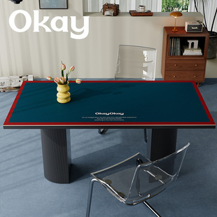 OKAY简约边框桌垫皮革ins餐桌垫pvc家用防水防油耐脏隔热垫子桌布