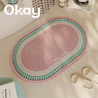 okay Blues Series Bathroom Korean-style simple absorbent floor MATS, toilet door floor MATS, bathroom door MATS and anti-slip MATS thumbnail 2