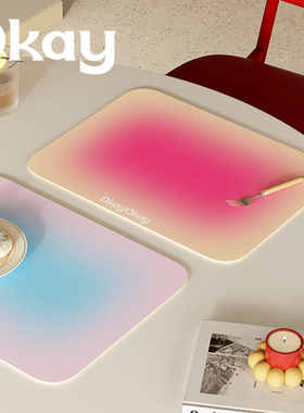 OKAY弥漫多巴胺皮革餐垫防水防油可擦免洗 pvc鼠标垫杯垫碗垫隔热