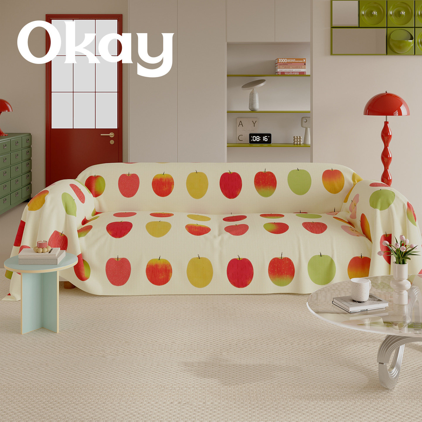 okay天然苹果沙发巾四季通用 ins风韩系全包沙发盖布套罩简约百搭,居家布艺,沙发套,淘宝优惠券,粉丝福利购,淘宝优惠卷