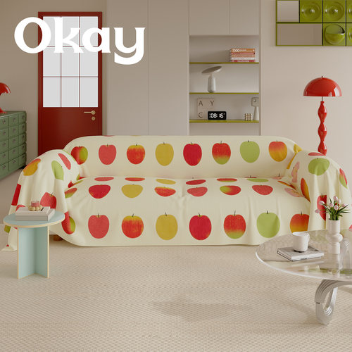 okay天然苹果沙发巾四季通用 ins风韩系全包沙发盖布套罩简约百搭