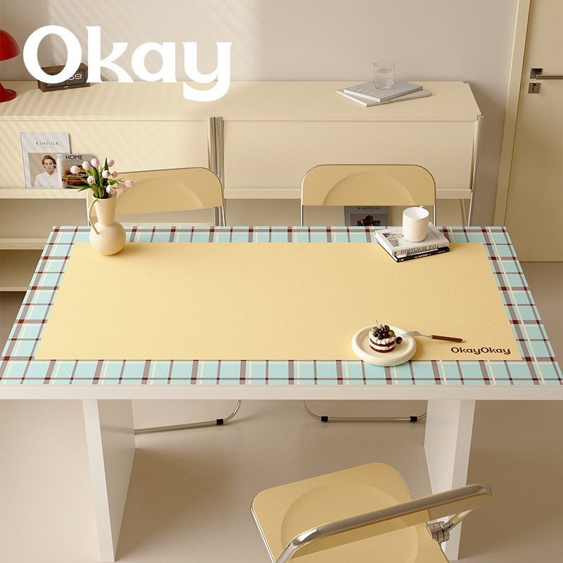 OKAY摩登格调桌垫皮革ins餐桌垫pvc家用防水防油耐脏隔热垫子桌布,居家布艺,桌布,淘宝优惠券,粉丝福利购,淘宝优惠卷