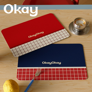 丝绒酒会皮革餐垫红色新年防水防油可擦免洗隔热垫 pvc鼠标垫碗垫