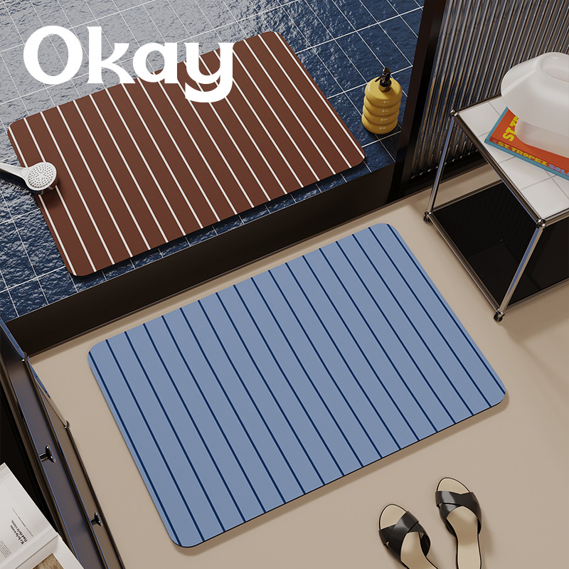 okay爵士诗篇浴室吸水地垫纯色几何厕所门口脚垫卫生间门垫防滑垫