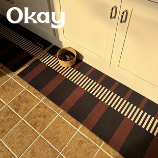 okay 简约现代厨房地垫耐脏脚垫防滑防油吸水可擦水洗地毯