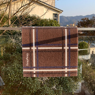 okay复古条纹 设计入户门家用耐脏地垫韩系ins丝圈除尘脚垫可裁剪