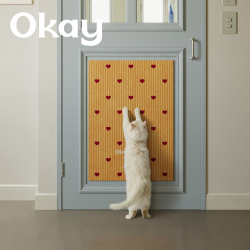 okay爱心礼物猫抓垫耐抓加厚耐磨玩具背胶猫抓板沙发家具保护贴墙