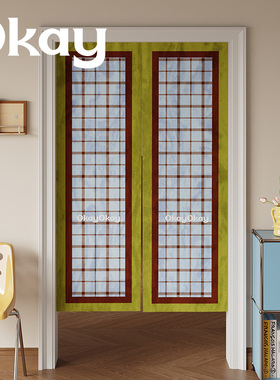 okay维希格调门帘韩系简约遮挡帘厨房防油烟百搭卧室免打孔隔断帘