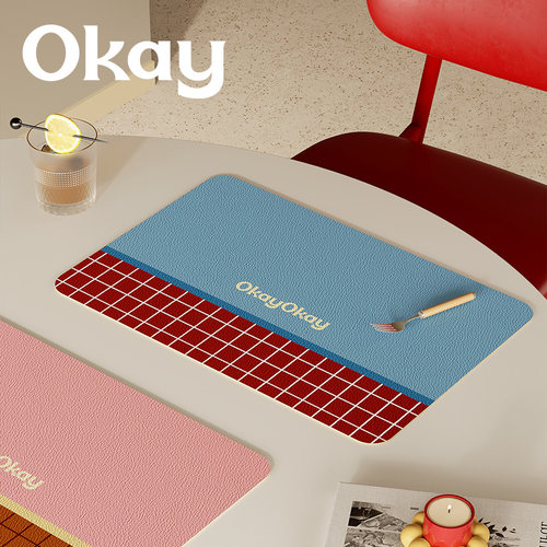 OKAY飞行宇宙皮革餐垫防水防油可擦免洗 pvc鼠标垫杯垫碗垫隔热垫