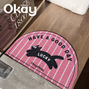 okay跳跃猫咪 少女心入户门地垫玄关可爱地垫进门高颜值耐脏垫子