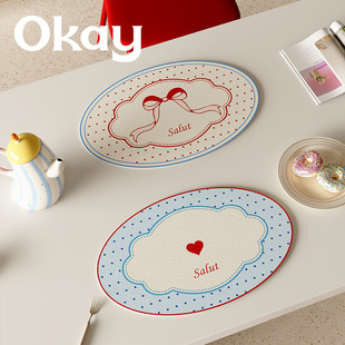 OKAY本哈根尼皮革餐垫防水防油可擦免洗 pvc鼠标垫杯垫碗垫隔热垫