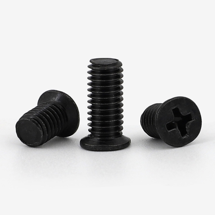 碳钢黑色十字小头沉头螺丝钉非标
